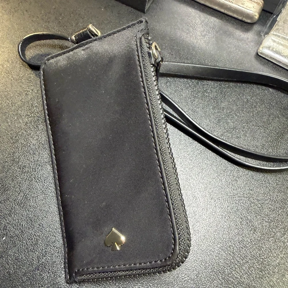 Kate Spade Black Phone Holster with Gold Detail
